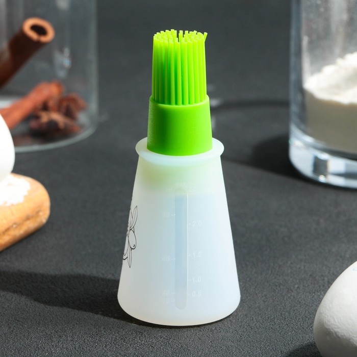 Кисть для масла «Натурально», 11.8х5.2 см, силикон, цвет зеленый Кисть для масла «Натурально», 11.8х5.2 см, силикон, цвет зеленый