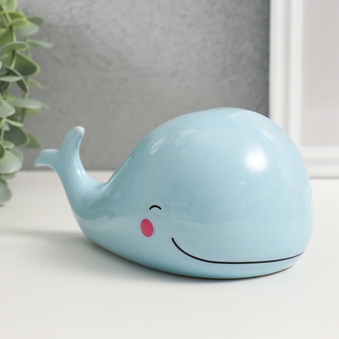 Копилка керамика Копилка керамика "Голубой китёнок" 16,7х9,9х9,1 см