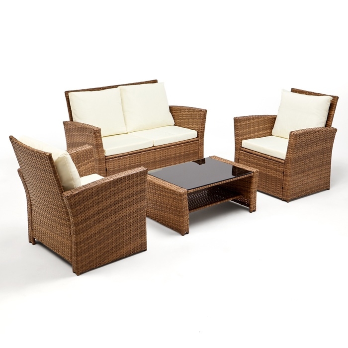 Набор садовой мебели: Диван 117 х 66 х 76 см, Кресла 70 x 67 x 76 см, Стол 81 х 50 х 35 см Набор садовой мебели: Диван 117 х 66 х 76 см, Кресла 70 x 67 x 76 см, Стол 81 х 50 х 35 см