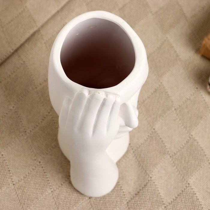 Кашпо - ваза Кашпо - ваза "Взгляд" белое, 13х10х28см