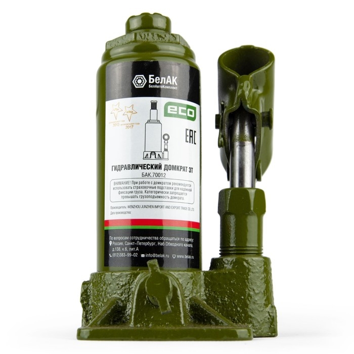 Домкрат гидравлический Домкрат гидравлический "БелАК" ECO БАК.70012, подъем/подхват 285/145 мм, 3 т