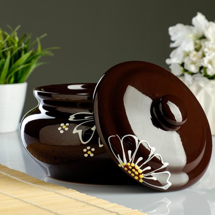 Пельменница  Пельменница "Псковская" 1,8л / 15х20,8см, ромашка коричневая