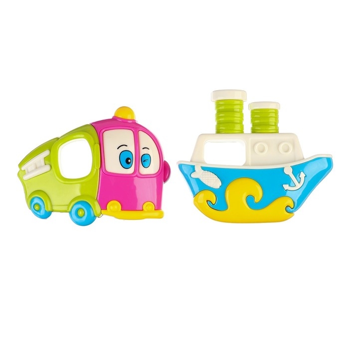 Набор погремушек «Машинка и Кораблик», 2 шт, цвет МИКС, Крошка Я Набор погремушек «Машинка и Кораблик», 2 шт, цвет МИКС, Крошка Я