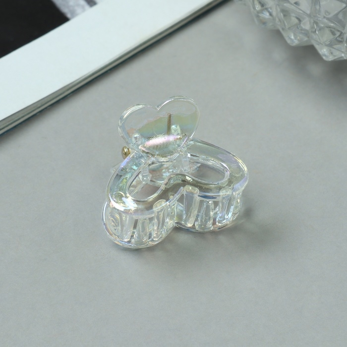 Краб для волос  Краб для волос "Аванти" (набор 6 шт) сердце двойное, 2,5 см, прозрачный