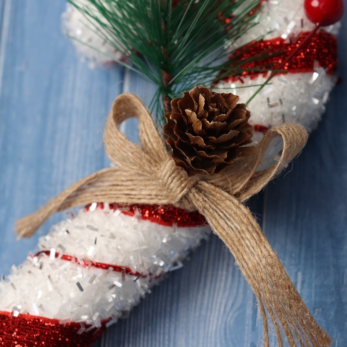 Украшение ёлочное Украшение ёлочное "Новогодний леденец" 17х7,5 см, бело-красный