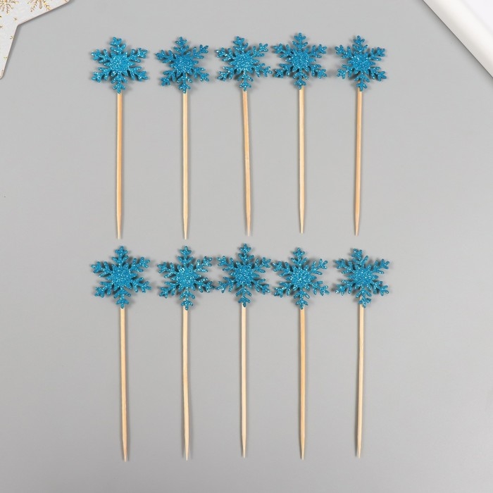 Топпер для творчества Топпер для творчества "Голубая снежинка", 11 см (набор 10 шт)