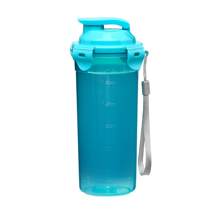 Шейкер спортивный для воды и спортивного питания, 500 мл, с ситом, 21 х 8.5 см, голубой Шейкер спортивный для воды и спортивного питания, 500 мл, с ситом, 21 х 8.5 см, голубой