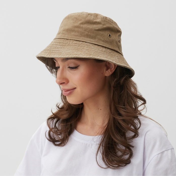 Панама однотонная MINAKU цвет бежевый, размер 56-58