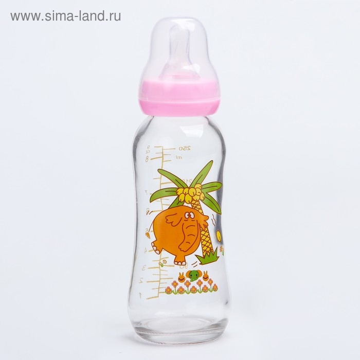 Бутылочка для кормления, классическое горло, 250 мл., от 3 мес., стекло, цвет МИКС Бутылочка для кормления, классическое горло, 250 мл., от 3 мес., стекло, цвет МИКС