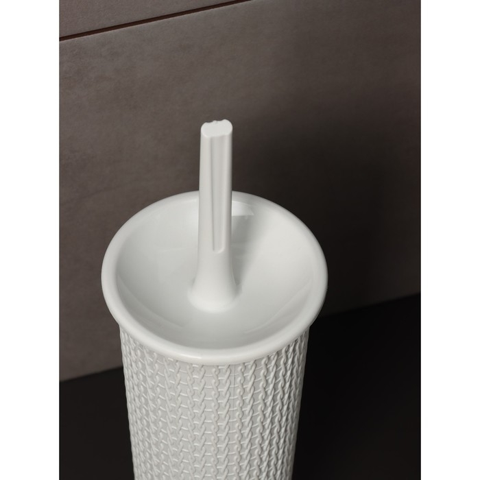 Комплект для туалета: ёршик с подставкой Velvet, d=11,5 см, h=36,5 см, цвет светло-серый Комплект для туалета: ёршик с подставкой Velvet, d=11,5 см, h=36,5 см, цвет светло-серый