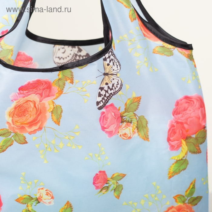 Сумка хозяйственная без застёжки, складная, цвет голубой Сумка хозяйственная без застёжки, складная, цвет голубой