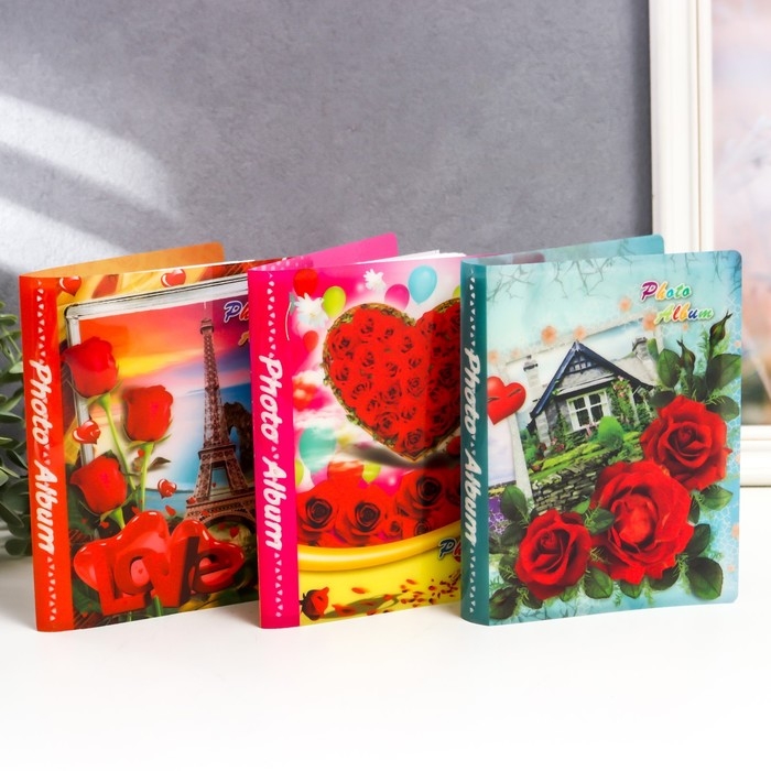 Фотоальбом на 36 фото 10х15 см  Фотоальбом на 36 фото 10х15 см "Цветочник" МИКС 16,5х12,5х1,5 см