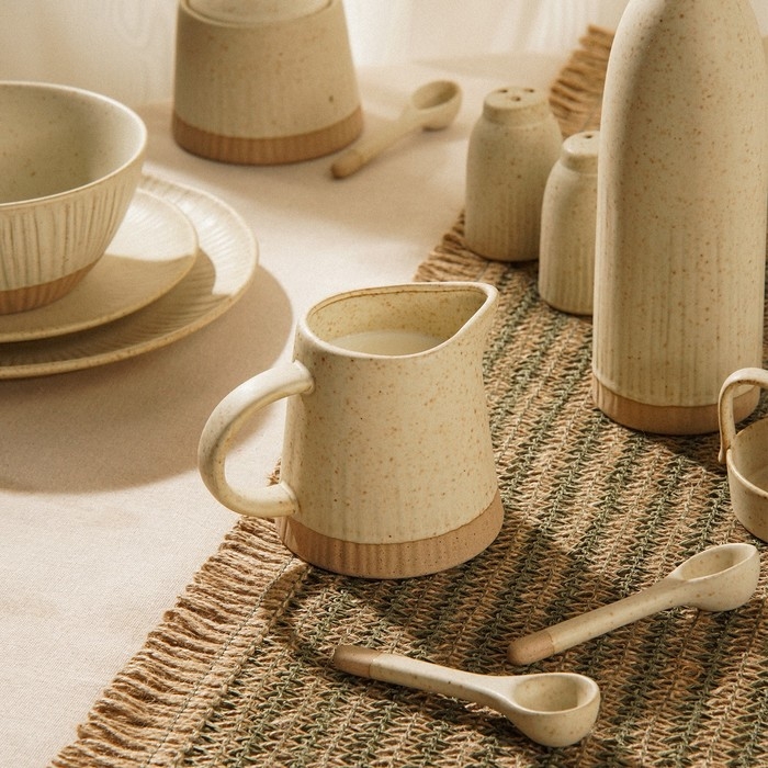 Молочник керамический SL Home «Виенто», 350 мл, 12,5×9 см, цвет бежевый Молочник керамический SL Home «Виенто», 350 мл, 12,5×9 см, цвет бежевый