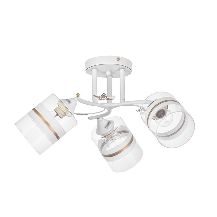 Люстра Люстра "Мия" 3х60Вт Е27 Белый, золото 52х18х24см