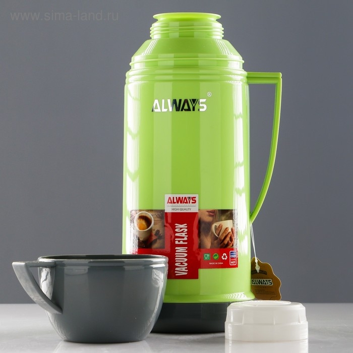 Термос 1 л, со стеклянной колбой, сохраняет тепло 10 ч, микс Термос 1 л, со стеклянной колбой, сохраняет тепло 10 ч, микс