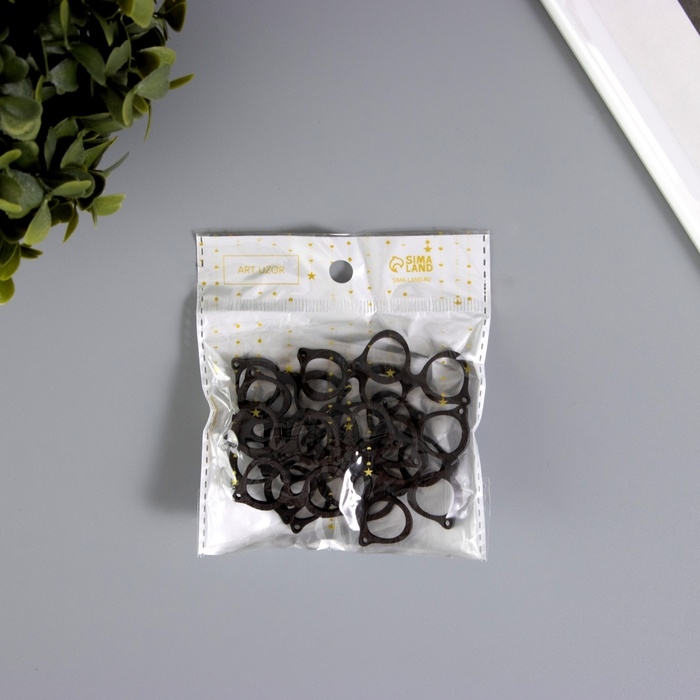 Декор для творчества дерево Декор для творчества дерево "Очки" набор 15 шт 1,7х4 см