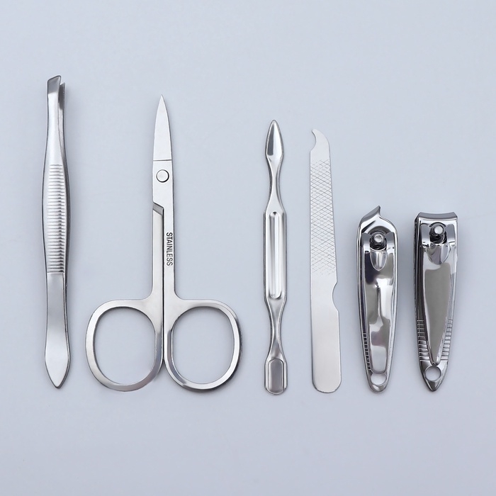 Набор маникюрный, 6 предметов, в футляре, цвет МИКС Набор маникюрный, 6 предметов, в футляре, цвет МИКС