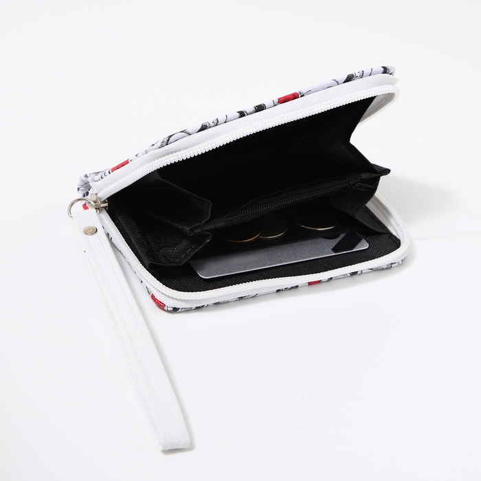 Кошелёк детский на молнии «Выбражулька», цвет белый/красный