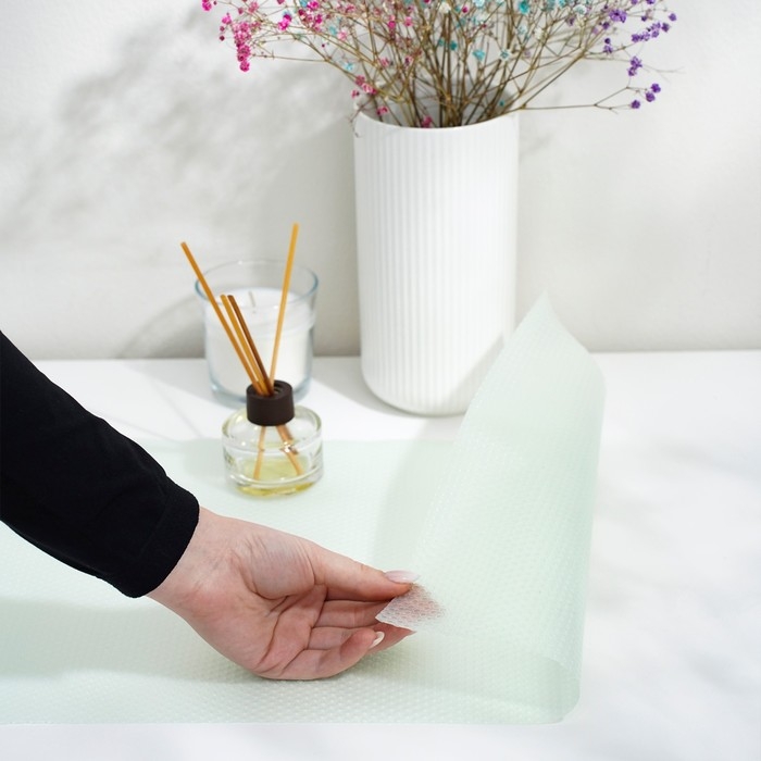 Коврик противоскользящий Доляна «Круги», 30×150 см, цвет прозрачный зелёный Коврик противоскользящий Доляна «Круги», 30×150 см, цвет прозрачный зелёный