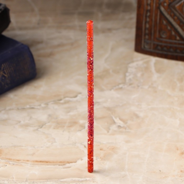 Свеча магическая восковая  Свеча магическая восковая "Гармония и блаженство", с розой, 16х0,6 см, красный