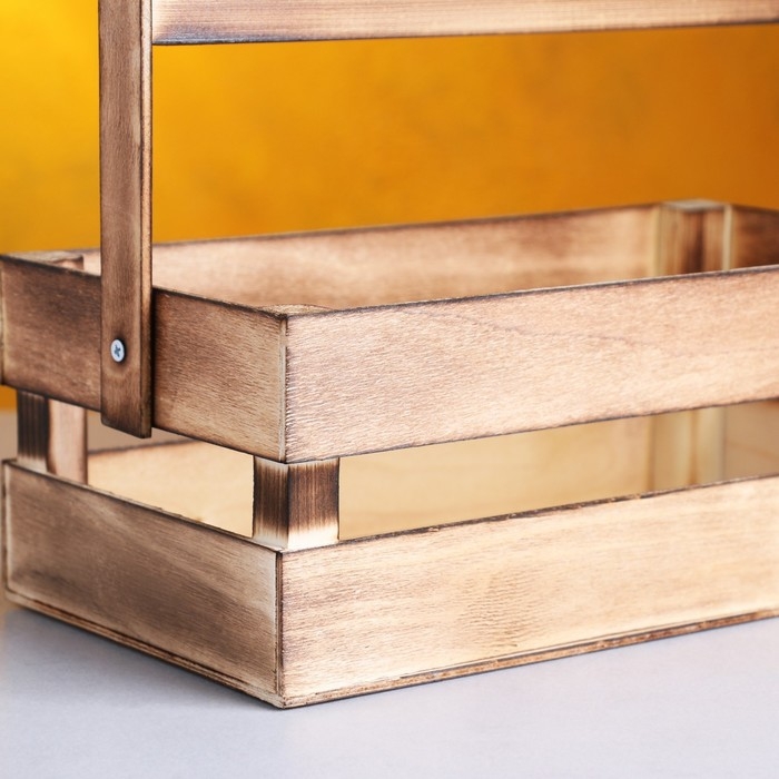 Кашпо деревянное 24.5×13.5×9 см  Кашпо деревянное 24.5×13.5×9 см "Двушка Лайт", двухреечное, обжиг Дарим Красиво