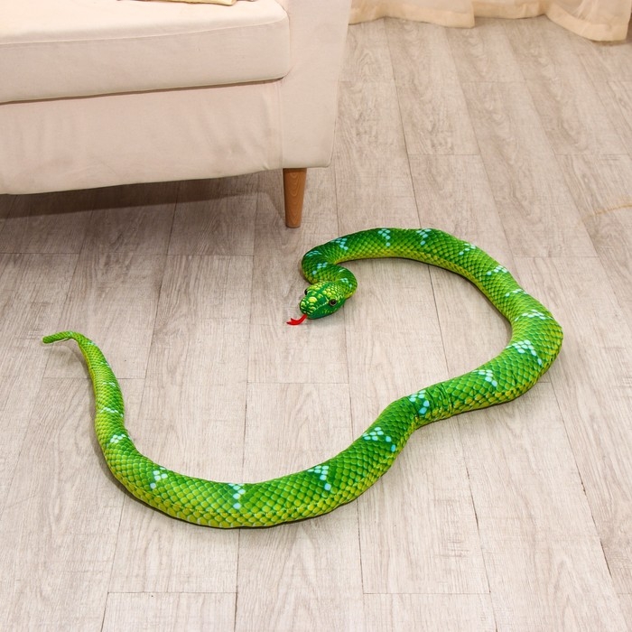 Мягкая игрушка «Змея», 200 см, цвет зелёный Мягкая игрушка «Змея», 200 см, цвет зелёный
