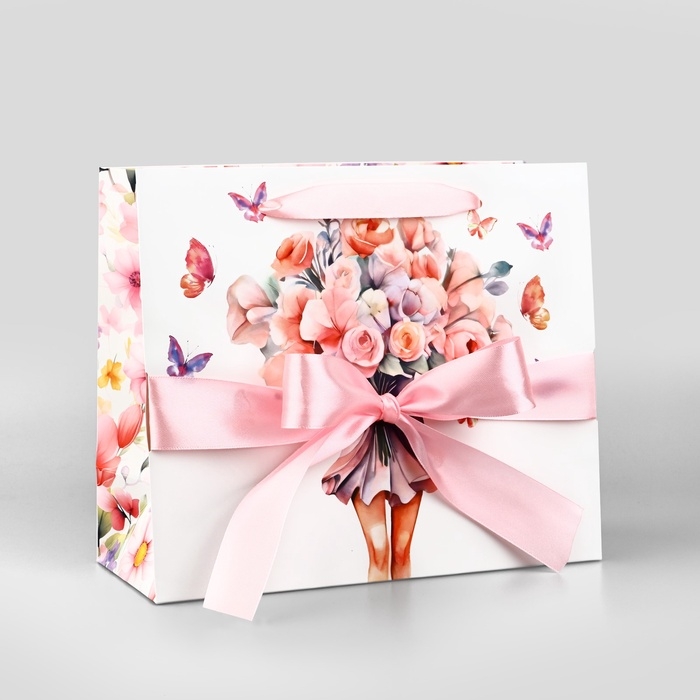 Пакет ламинированный с лентой «Расцветай», ML 27 х 11.5 х 23 см Пакет ламинированный с лентой «Расцветай», ML 27 х 11.5 х 23 см