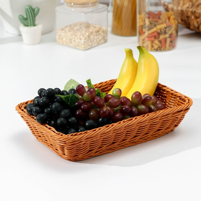 Корзина для продуктов Доляна, 30×19,5×6 см, цвет коричневый