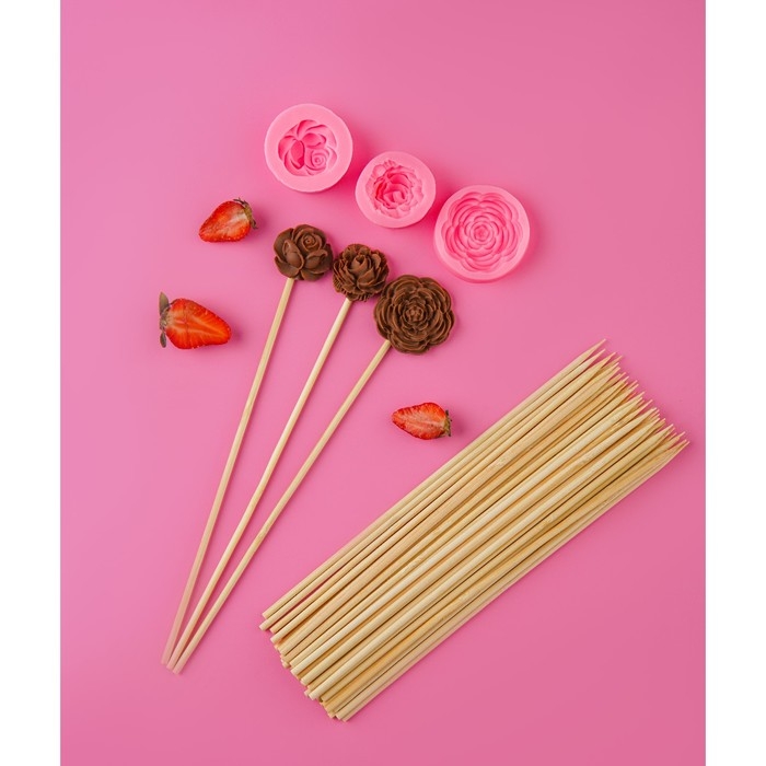 Набор молдов «Роза», силикон, набор шампуров 45 шт, цвет МИКС Набор молдов «Роза», силикон, набор шампуров 45 шт, цвет МИКС