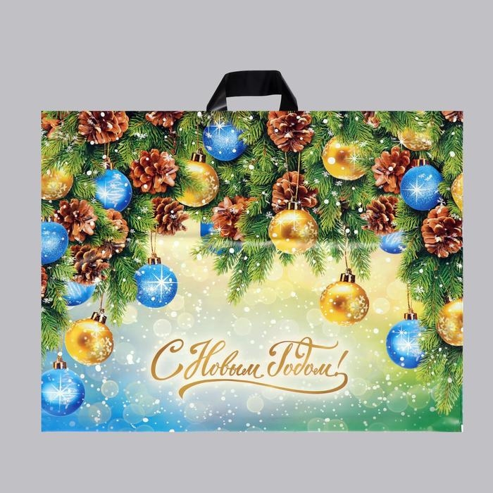 Новый год. Пакет  Новый год. Пакет "Ёлка шоу", полиэтиленовый с петлевой ручкой, 71х55 см.