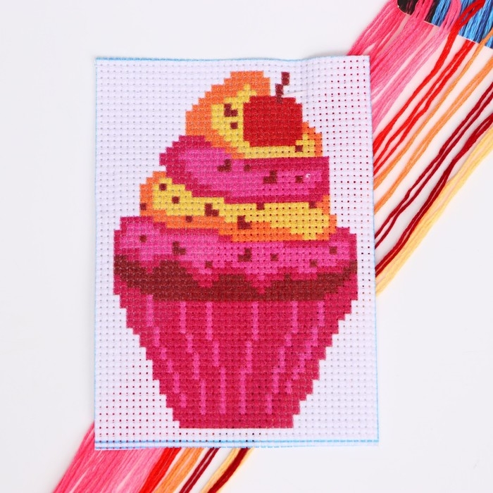 Вышивка крестиком «Капкейк», набор для творчества, 14 х 10 см Вышивка крестиком «Капкейк», набор для творчества, 14 х 10 см