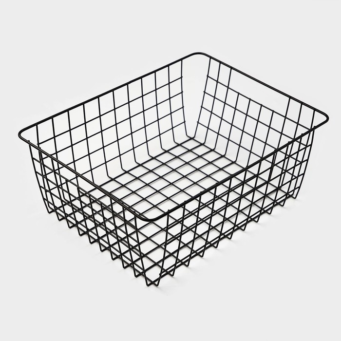 Корзина для хранения Доляна «Эрин», 36×27×14 см, цвет чёрный Корзина для хранения Доляна «Эрин», 36×27×14 см, цвет чёрный