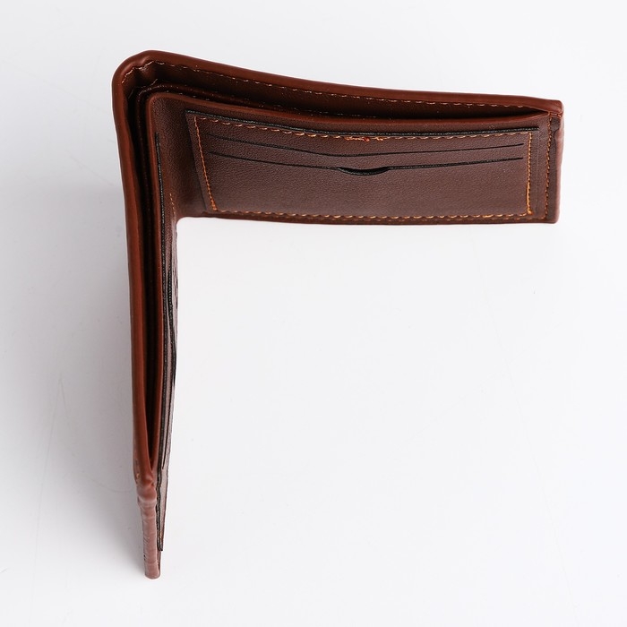 Портмоне мужское без застёжки, для купюр, для карт, цвет коричневый Портмоне мужское без застёжки, для купюр, для карт, цвет коричневый