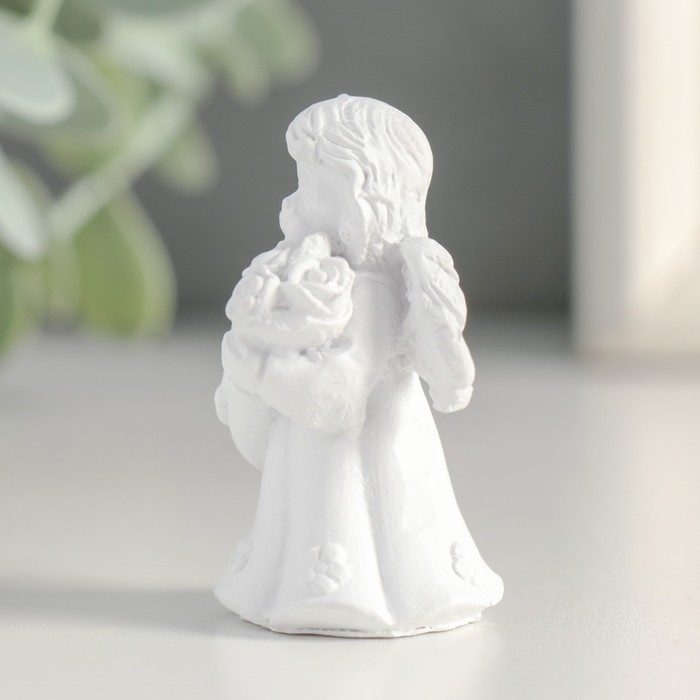 Сувенир полистоун  Сувенир полистоун "Белоснежный ангел в платье с цветами" МИКС 5,2х3,3х3 см