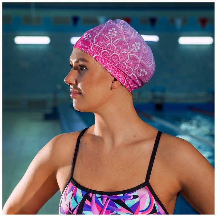 Шапочка для плавания взрослая ONLYTOP Swim, тканевая, обхват 54-60 см Шапочка для плавания взрослая ONLYTOP Swim, тканевая, обхват 54-60 см