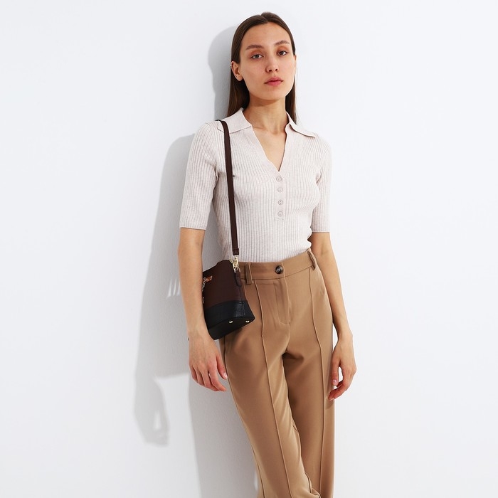 Сумка кросс-боди на молнии, цвет коричневый Сумка кросс-боди на молнии, цвет коричневый