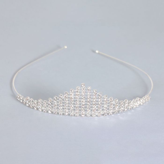Диадема для волос Диадема для волос "Россыпь" корона, 3,5 см, серебро