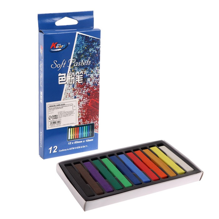 Пастель художественная, профессиональная сухая, 12 цветов в картонной коробке Пастель художественная, профессиональная сухая, 12 цветов в картонной коробке