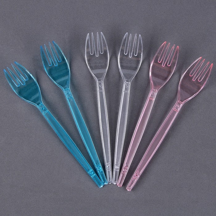 Вилки пластиковые, набор 6 шт., цвета МИКС Вилки пластиковые, набор 6 шт., цвета МИКС