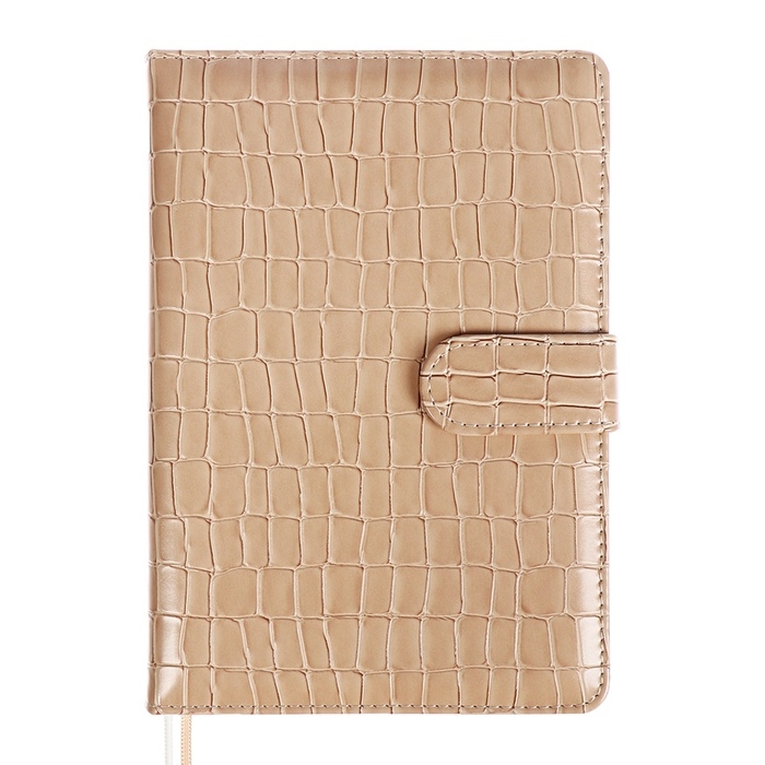 Ежедневник датированный 2025 A5 168 листов, deVENTE.Barbara, твердая обложка кожзам с поролоном, хлястик, перфорация, ляссе, блок 70, бежевый Ежедневник датированный 2025 A5 168 листов, deVENTE.Barbara, твердая обложка кожзам с поролоном, хлястик, перфорация, ляссе, блок 70, бежевый