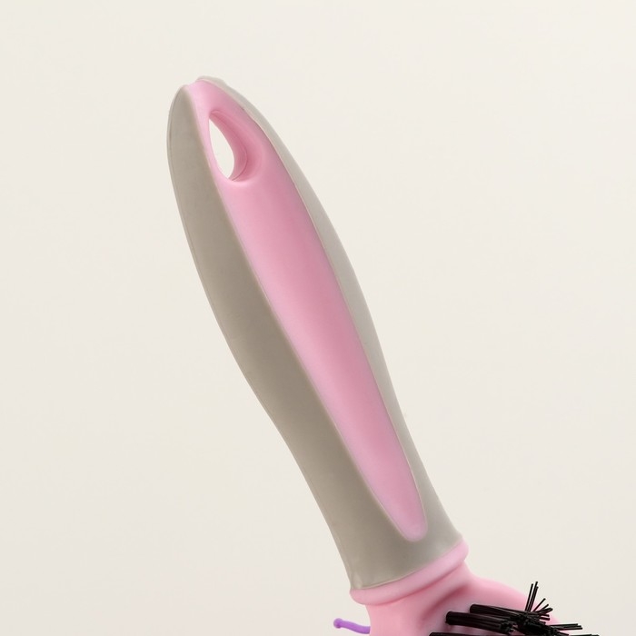 Двусторонняя щётка - расческа с волнистыми зубьями, средняя, 6 х 19 см, розовая Двусторонняя щётка - расческа с волнистыми зубьями, средняя, 6 х 19 см, розовая