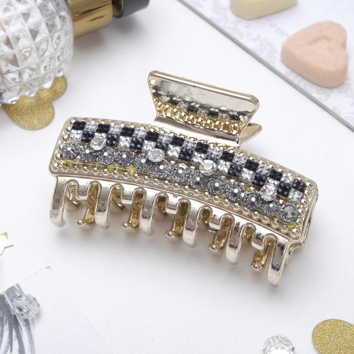 Краб для волос Краб для волос "Перфекто" прямой, 8 см, золото