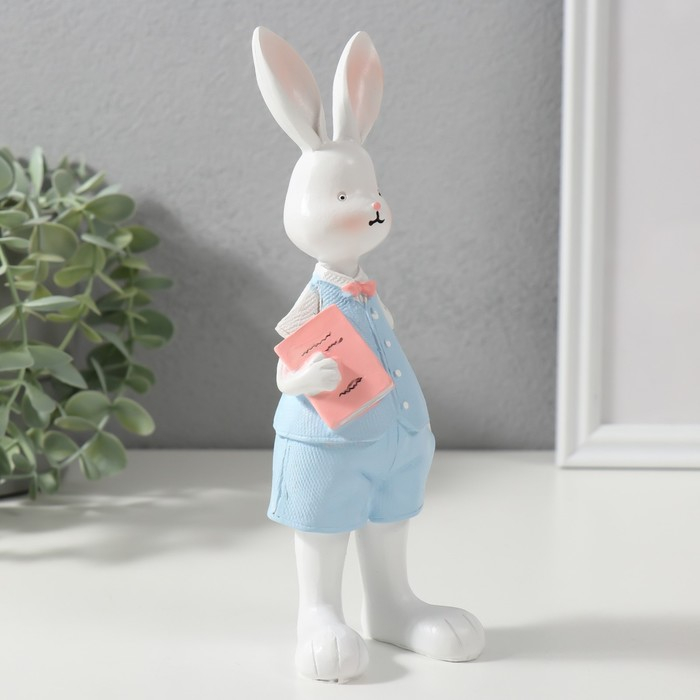 Сувенир полистоун Сувенир полистоун "Зайка в бежевом платье/Заяц в шортах и жилетке" МИКС 19,5х4,5х6,5 см