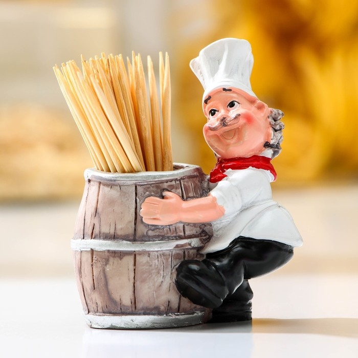 Подставка под зубочистки «Поварёнок», в комплекте с зубочистками, МИКС Подставка под зубочистки «Поварёнок», в комплекте с зубочистками, МИКС