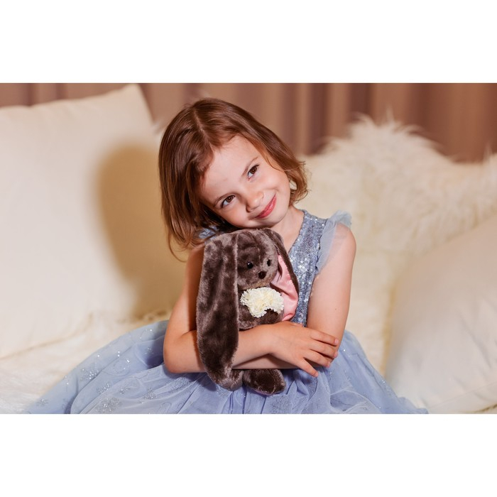 Мягкая игрушка «Li с белыми цветами», заяц, 25 см Мягкая игрушка «Li с белыми цветами», заяц, 25 см