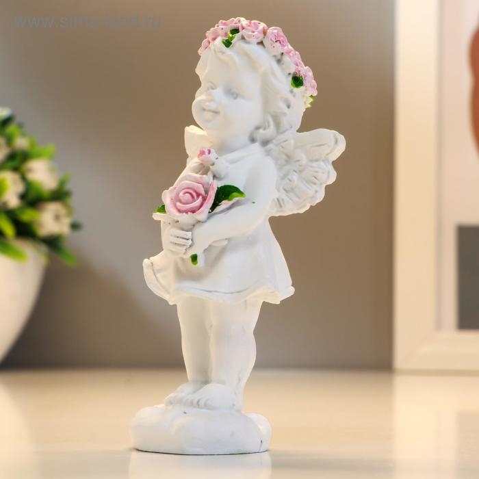 Сувенир полистоун Сувенир полистоун "Ангел-девочка в розовом венке с розами" МИКС 12х5,2х3,3 см