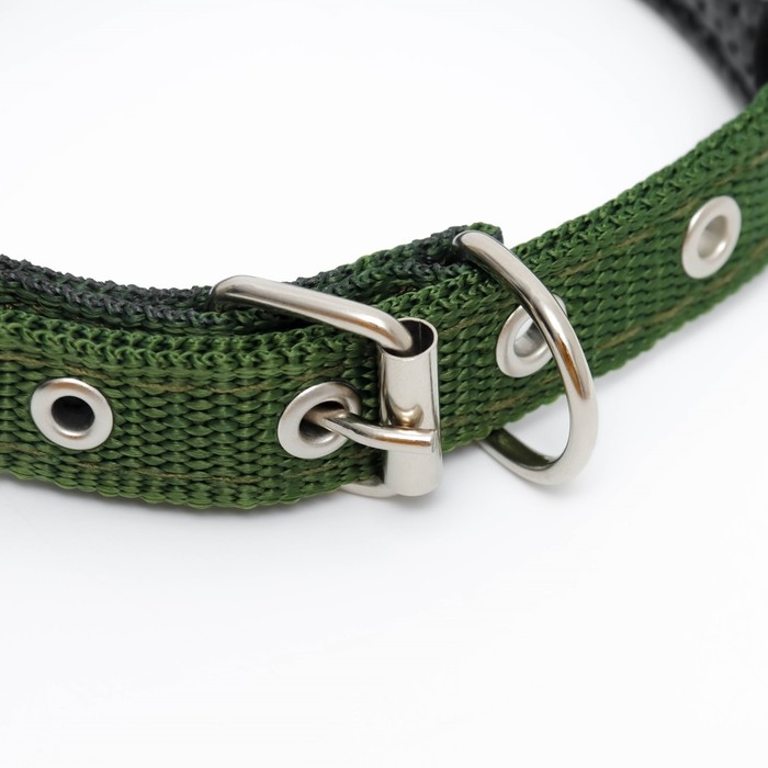 Ошейник Ошейник "Комфорт" комбинированный, 45 х 2 см, ОШ 30-39 см, темно-зеленый