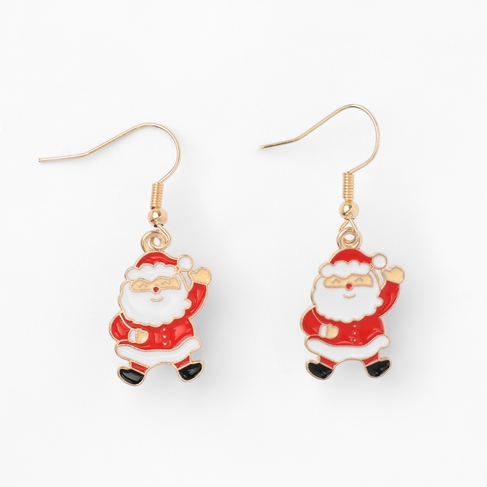 Новый год! Серьги «Новогодние» весёлый снеговик, цветные в золоте Новый год! Серьги «Новогодние» весёлый снеговик, цветные в золоте