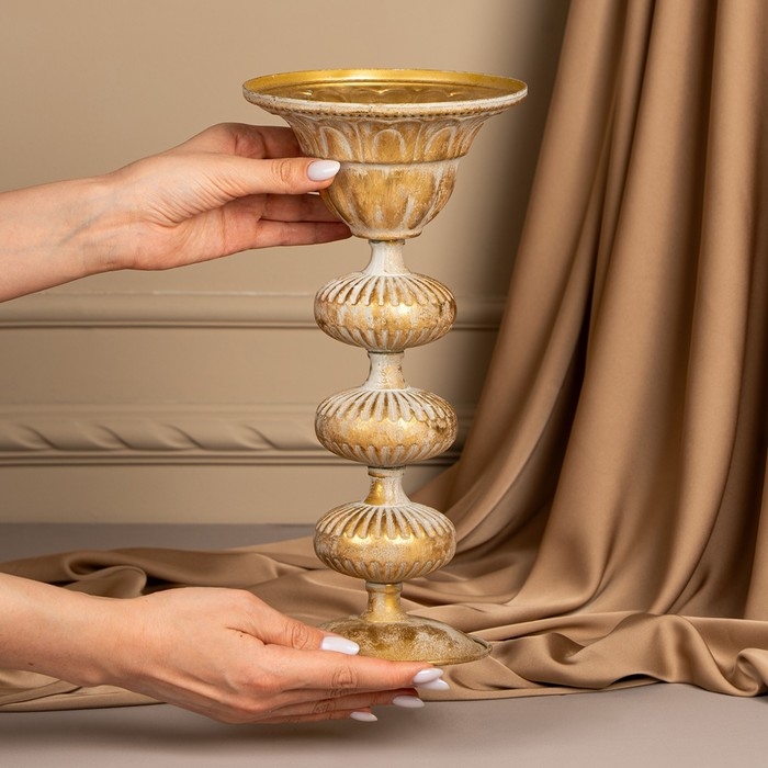 Подсвечник металл «Ярусы» для одной свечи 16 х 16 х 31 см