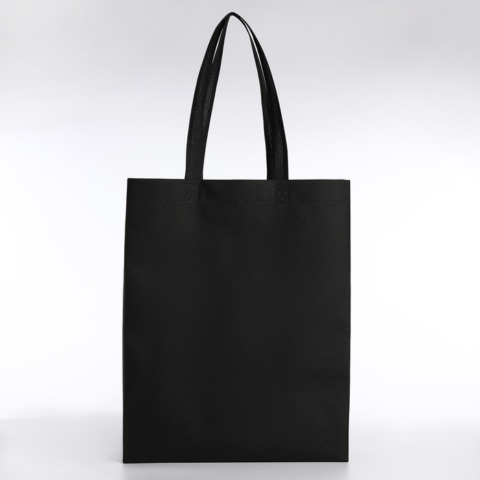 Шопер (пакет) шоппер, 42х10х30 см, однотонный, без подклада, чёрный Шопер (пакет) шоппер, 42х10х30 см, однотонный, без подклада, чёрный